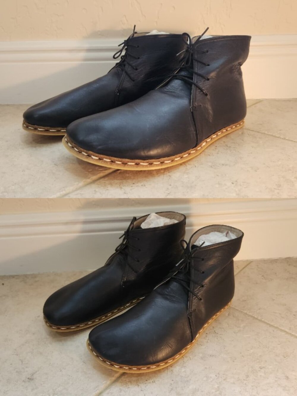 BAREFOOT BOOTS black leather high tops